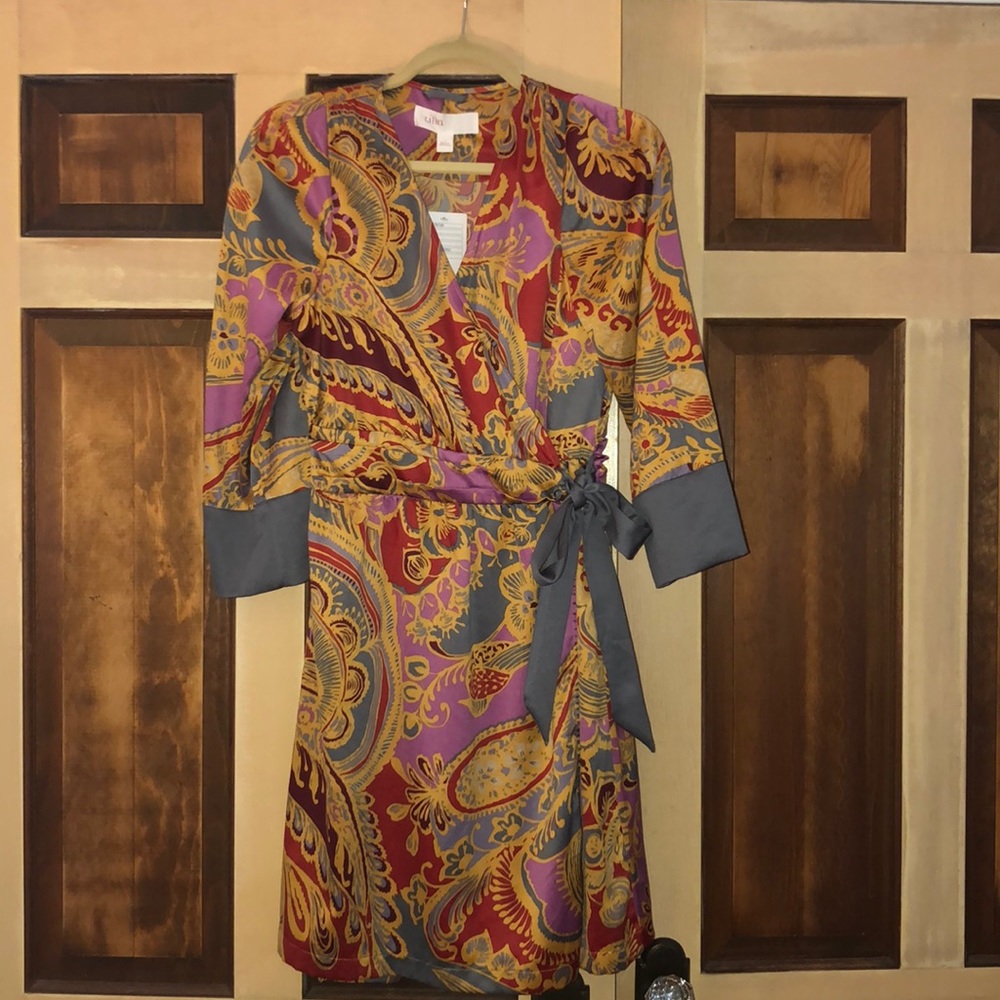 100% silk coat dress